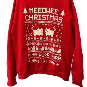 Red Kitty Christmas Holiday Sweater